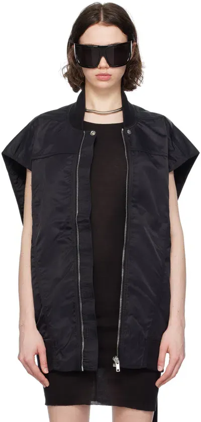 Rick Owens Drkshdw Black Jumbo Flight Bomber Jacket In 09 Black