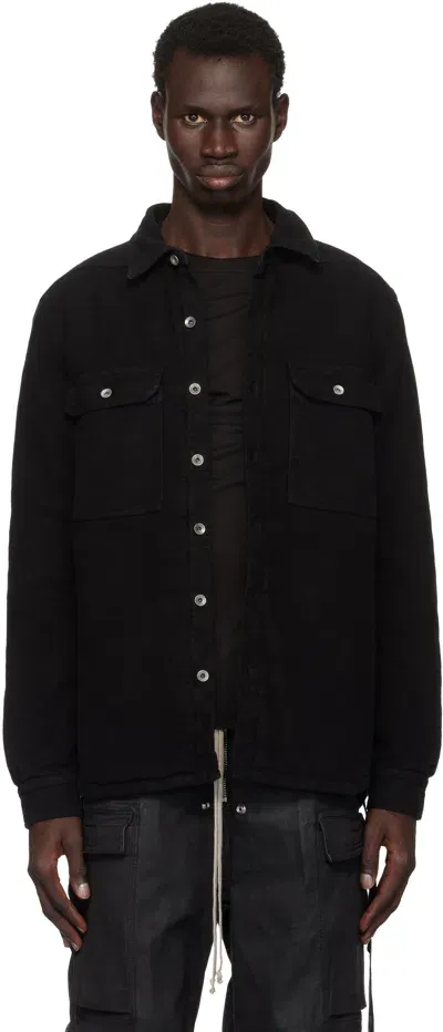 Rick Owens Drkshdw Black Outershirt Jacket In 09 Black