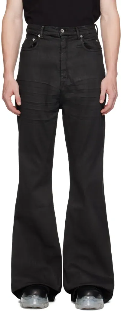 Rick Owens Drkshdw Black Porterville Bolan Bootcut Jeans In 99 Black/black