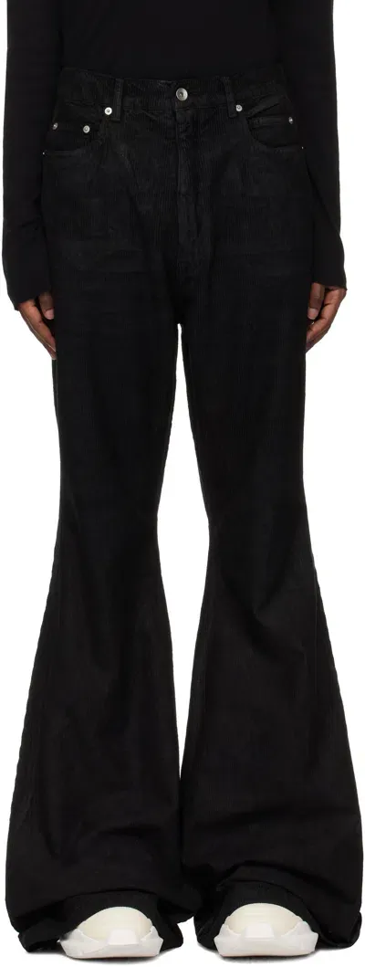 Rick Owens Drkshdw Black Porterville Bolan Bootcut Trousers In 09 Black