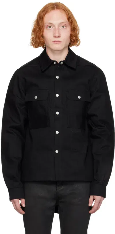 Rick Owens Drkshdw Black Porterville Cropped Denim Jacket In 09 Black