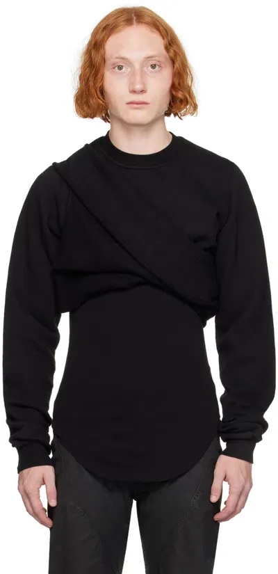 Rick Owens Drkshdw Black Porterville Cutout Sweatshirt In 09 Black