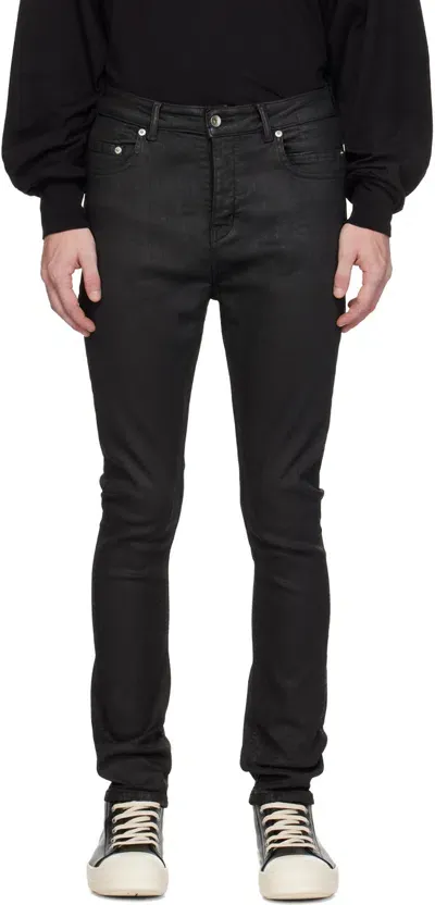 Rick Owens Drkshdw Black Porterville Detroit Cut Jeans