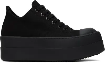 Rick Owens Drkshdw Black Porterville Double Bumper Low Sneaks Sneakers In 999 Black/black/blac