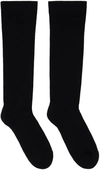 Rick Owens Drkshdw Black Porterville 'drkshdw' Knee High Socks In 0908 Black/pearl