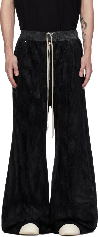 Rick Owens Drkshdw Black Porterville Geth Belas Trousers In 09 Black