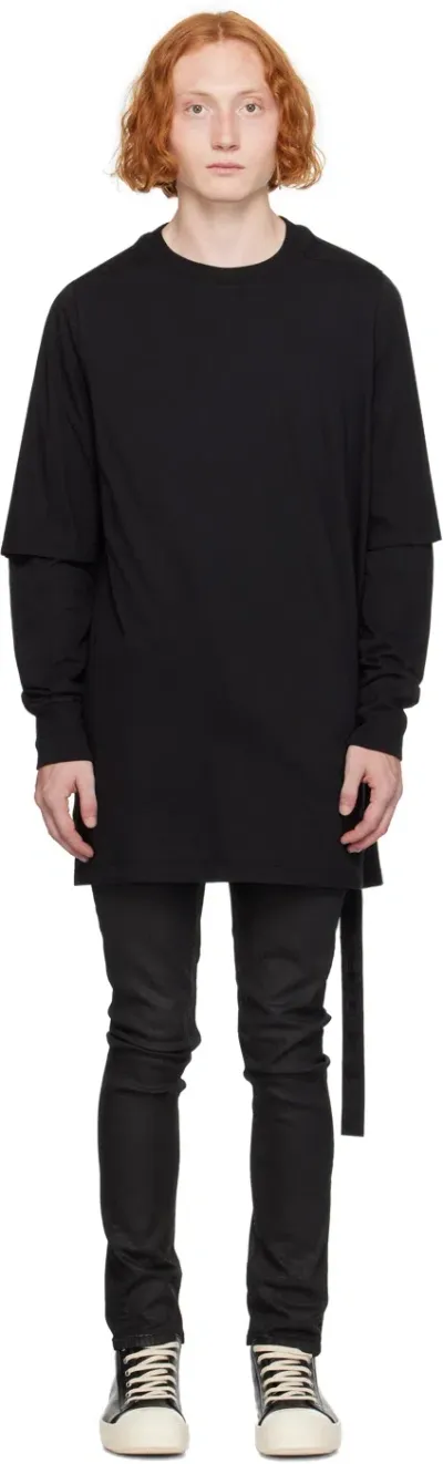 Rick Owens Drkshdw Black Porterville Hustler Long Sleeve T-shirt In 09 Black