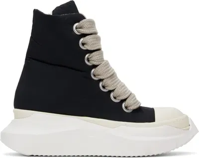 Rick Owens Drkshdw Black Porterville Jumbo Laced Abstract Sneakers In 9811 Black/pearl/mil