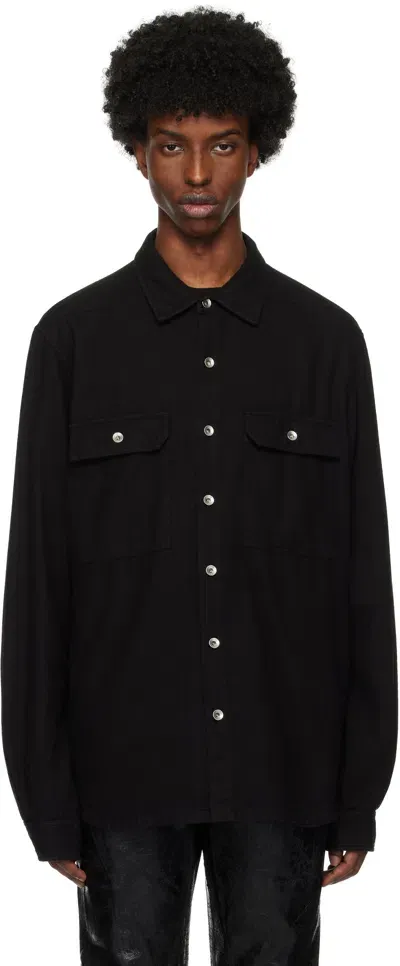 Rick Owens Drkshdw Drkshdw Wool Shirt Jacket In Schwarz