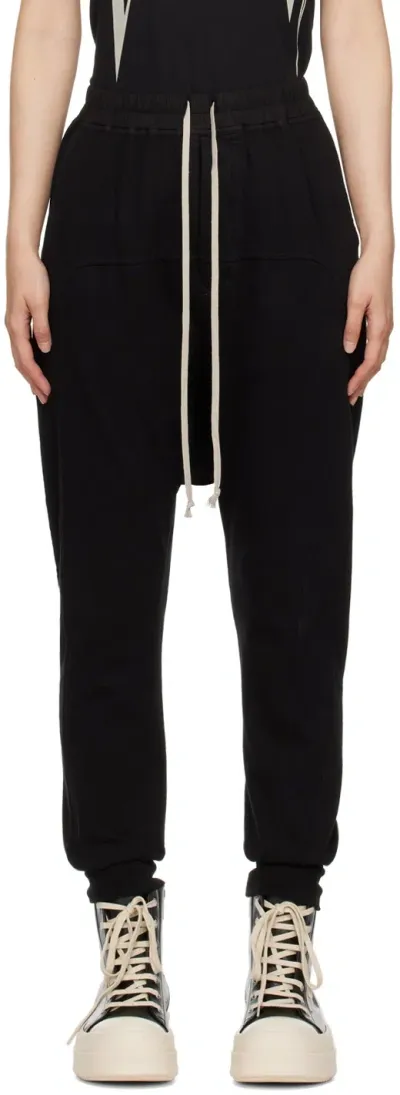 Rick Owens Drkshdw Black Porterville Prisoner Lounge Pants In 09 Black