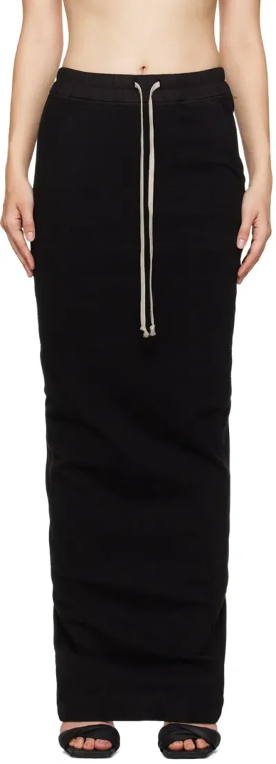 Rick Owens Drkshdw Black Porterville Pull On Pillar Maxi Skirt In 09 Black