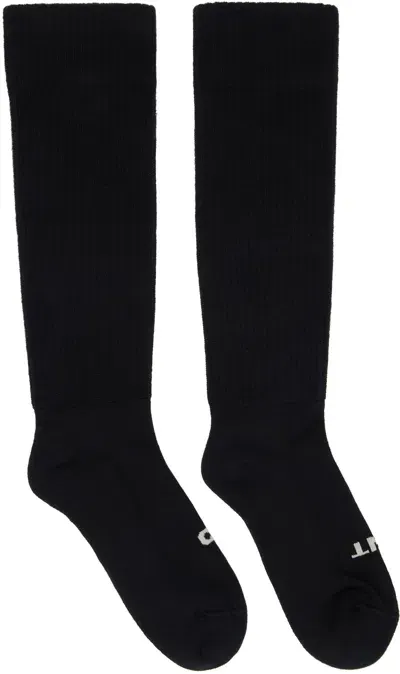 Rick Owens Drkshdw Black Porterville 'so Cunt' Socks In 0908 Black/pearl