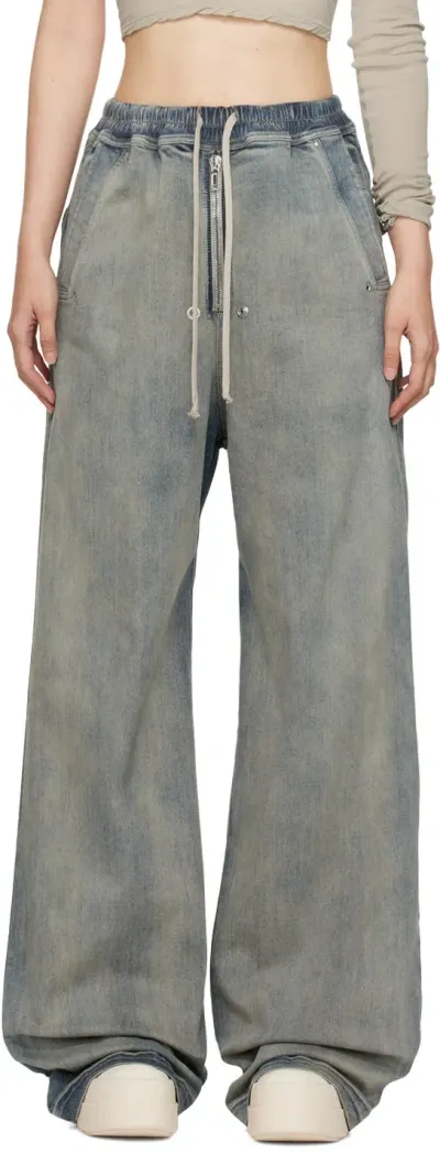 Rick Owens Drkshdw Blue Porterville Geth Bela Denim Lounge Pants In 46 Sky