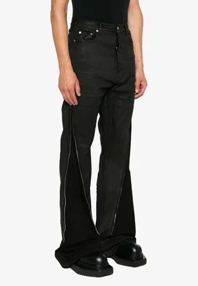 Rick Owens Drkshdw Bolan Banana Jeans With Zip Detail In Black