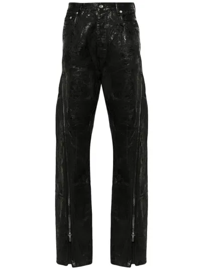 Rick Owens Drkshdw Bolan Banana Waxed Denim Jeans In Black