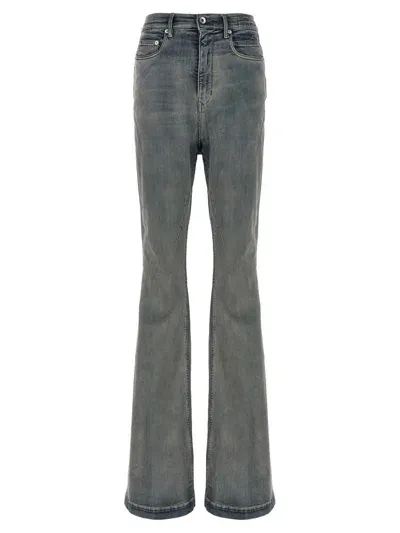 Rick Owens Drkshdw Bootcut Jeans Faded Wash In Denim