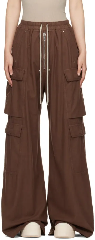 Rick Owens Drkshdw Brown Porterville Double Cargo Jumbo Bela Trousers In 83 Terra