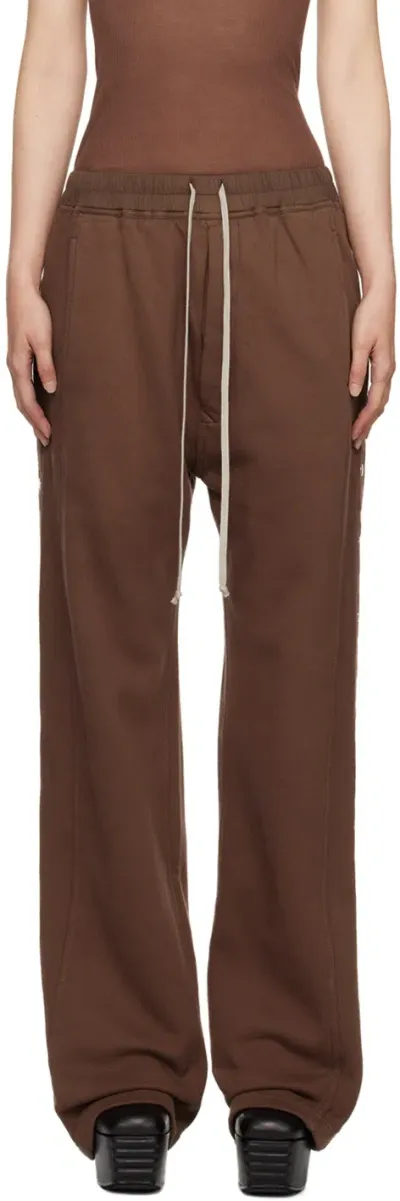 Rick Owens Drkshdw Brown Porterville Pusher Lounge Pants In 83 Terra