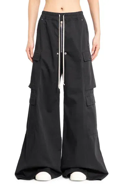 Rick Owens Drkshdw Cargobelas Drawstring-waist Trousers In Black