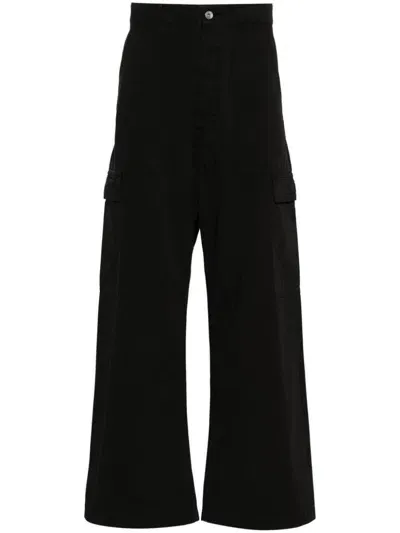 Rick Owens Drkshdw Black Wide-leg Cargo Pants