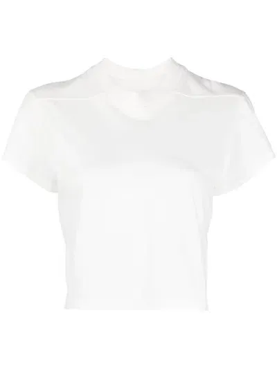 Rick Owens Drkshdw Level Cotton Cropped T-shirt In White