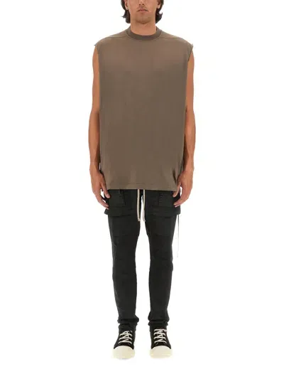 Rick Owens Drkshdw Cotton T-shirt In Beige