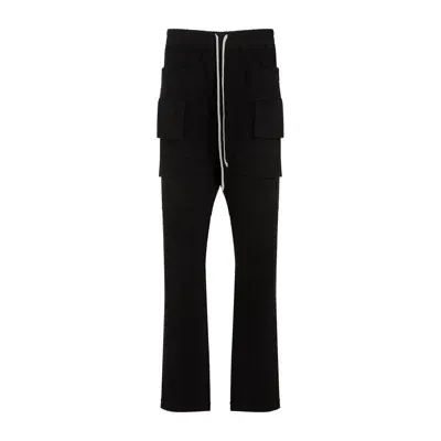 Rick Owens Drkshdw Creatch Tapered Cargo Trousers In Black