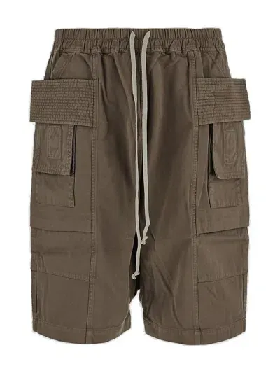 Rick Owens Drkshdw Creatch Cargo Shorts In Beige