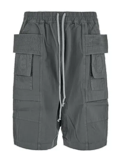 Rick Owens Drkshdw Creatch Cargo Shorts In Grey