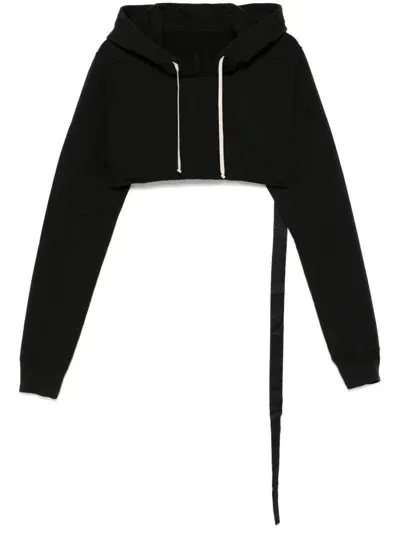 Rick Owens Drkshdw Cropped Hoodie In Black