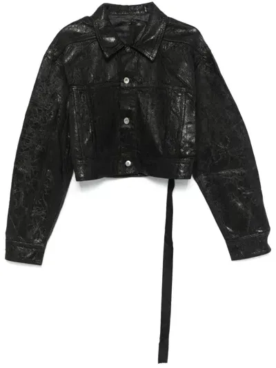 Rick Owens Drkshdw Cropped Jacket In Black