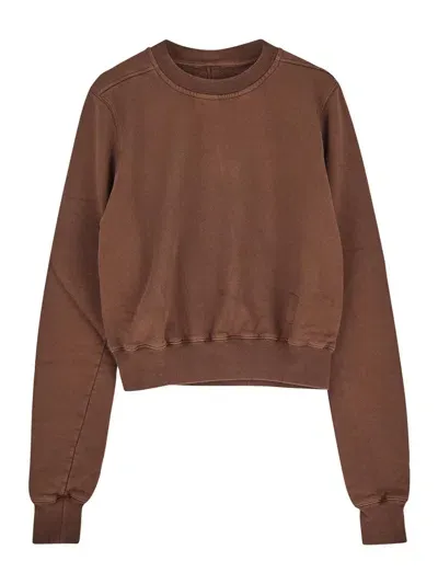 Rick Owens Drkshdw Cropped Sweat In Brown