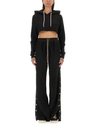 Rick Owens Drkshdw Cropped Sweatshirt In Black