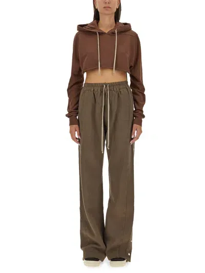 Rick Owens Drkshdw Cropped Sweatshirt In Brown