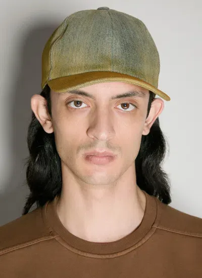 Rick Owens Drkshdw Denim Baseball Cap In Green