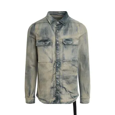 Rick Owens Drkshdw Denim Outershirt In Blue