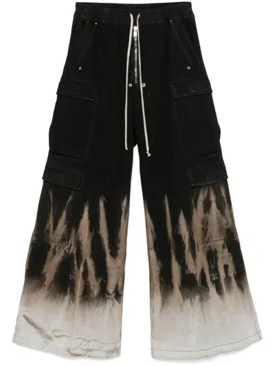 Rick Owens Drkshdw Double Cargo Jumbo Belas Jeans In Black