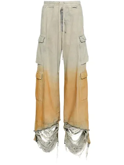 Rick Owens Drkshdw Double Cargo Jumbo Trousers In Sky/orange