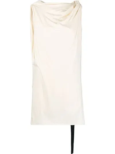 Rick Owens Drkshdw Draped Organic Cotton Tunic In White