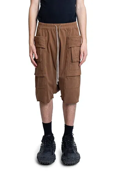 Rick Owens Drkshdw Drawstring Bermuda Shorts In Brown