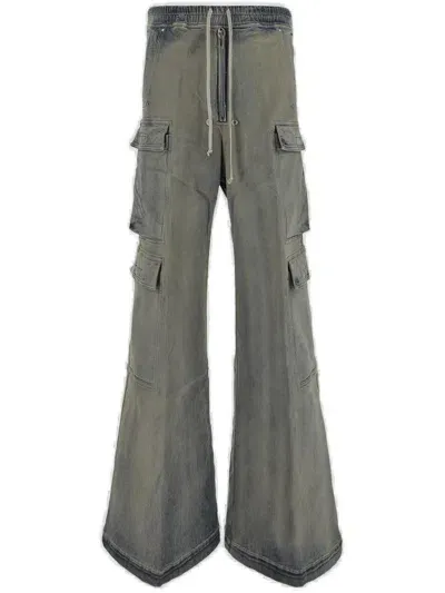 Rick Owens Drkshdw Drawstring Double Cargo Jumbo Belas Jeans In Blue