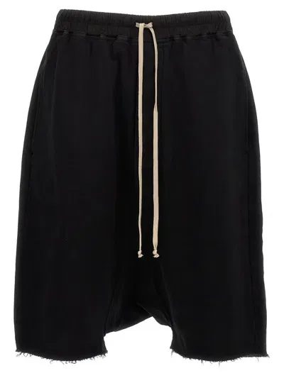 Rick Owens Drkshdw 'drawstring Pods' Bermuda Shorts In Black