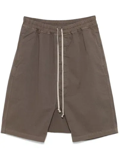 Rick Owens Drkshdw Drawstring Pods Shorts In Brown