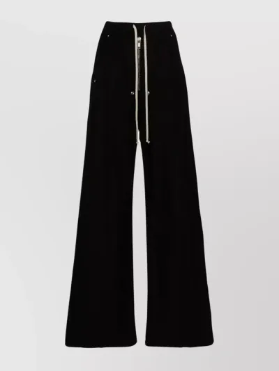 Rick Owens Drkshdw Drawstring Wide-leg Trousers In Black