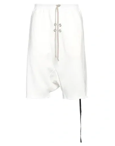 Rick Owens Drkshdw Drawstring Pods Drop-crotch Shorts In White