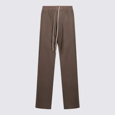 Rick Owens Drkshdw Straight-leg Cotton Trousers In Brown