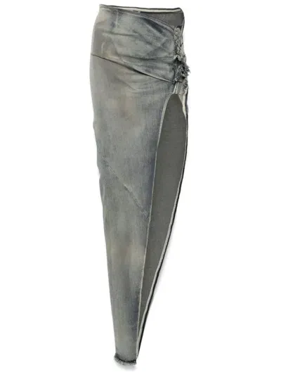 Rick Owens Drkshdw Edfu Maxi Skirt In Blue