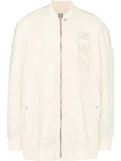 Rick Owens Drkshdw Embroidered Logo Bomber Jacket In 中性色