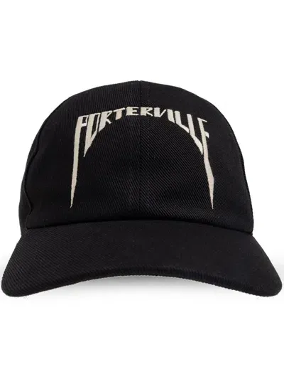 Rick Owens Drkshdw Embroidered-logo Cap In Black