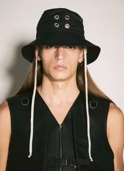 Rick Owens Drkshdw Eyelets Bucket Hat In Black